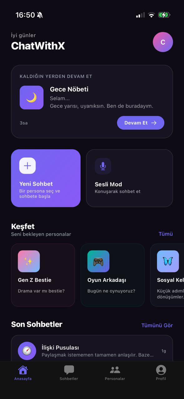 ChatWithX Home TR